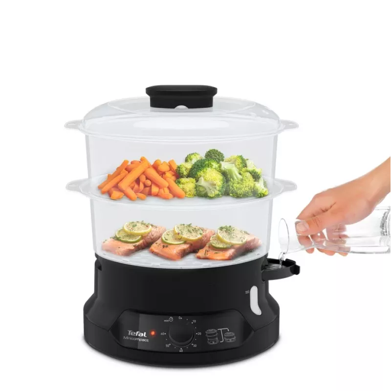 Tefal Minicompact VC139810 parowar 2 koszyki Wolnostojący Czarny 800 W