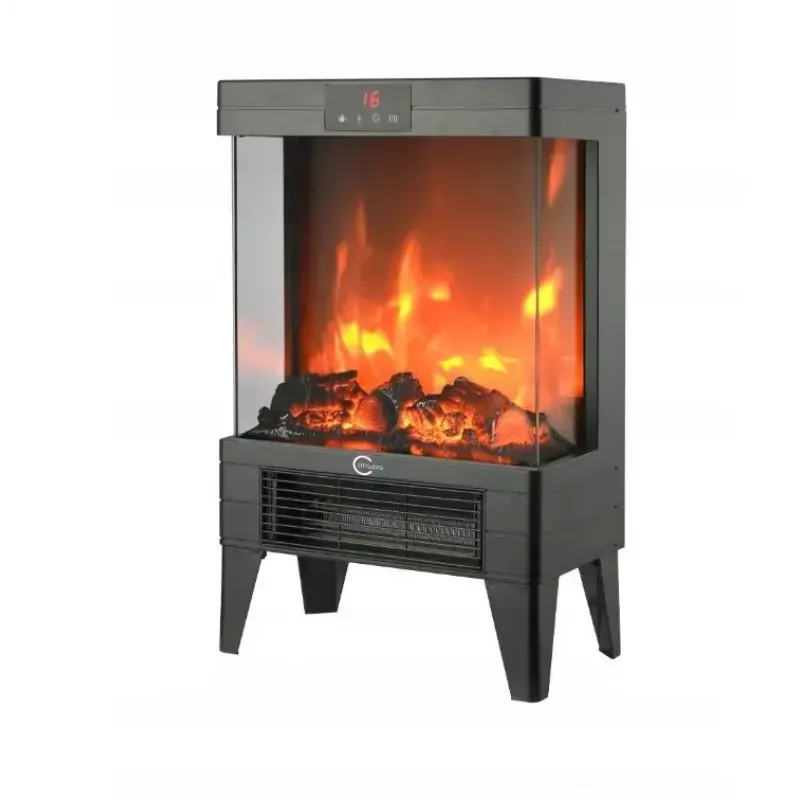 Grzejnik elektryczny Carruzzo Q20P grzejnik olejowy, 1800W, 15–45°C, obudowa szklana, sterowanie zdalne/aplikacyjne/dotykowe, timer 1–12h, montaż ścienny lub wolnostojący, czarny