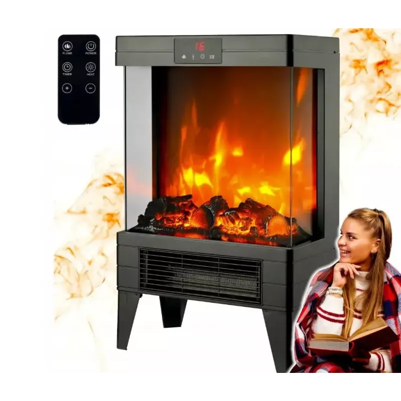 Grzejnik elektryczny Carruzzo Q20P grzejnik olejowy, 1800W, 15–45°C, obudowa szklana, sterowanie zdalne/aplikacyjne/dotykowe, timer 1–12h, montaż ścienny lub wolnostojący, czarny