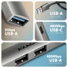 USB hub AXAGON HUE-STA — 4-port aluminium strip, 1× USB-A 5Gbps + 2× USB-A & 1× USB-C 480Mbps, USB-A host, szary