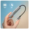 USB hub AXAGON HUE-STA — 4-port aluminium strip, 1× USB-A 5Gbps + 2× USB-A & 1× USB-C 480Mbps, USB-A host, szary