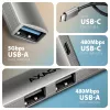 Koncentrator USB AXAGON HUE-STC, 4-portowa listwa aluminiowa, 1x USB-A 5 Gb/s + 2x USB-A i 1x USB-C 480 Mb/s, host USB-C, kabel 12 cm, szary