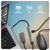 Koncentrator USB AXAGON HUE-STC, 4-portowa listwa aluminiowa, 1x USB-A 5 Gb/s + 2x USB-A i 1x USB-C 480 Mb/s, host USB-C, kabel 12 cm, szary
