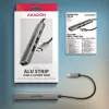 Koncentrator USB AXAGON HUE-STC, 4-portowa listwa aluminiowa, 1x USB-A 5 Gb/s + 2x USB-A i 1x USB-C 480 Mb/s, host USB-C, kabel 12 cm, szary