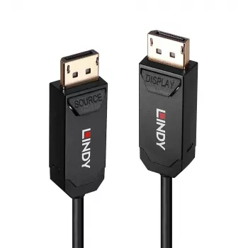 Lindy 10m Fibre Optic Hybrid DP 2.0 UHBR10 kabel, 10 m, DisplayPort, DisplayPort, Męski, Męski, 7680 x 4320 pikseli