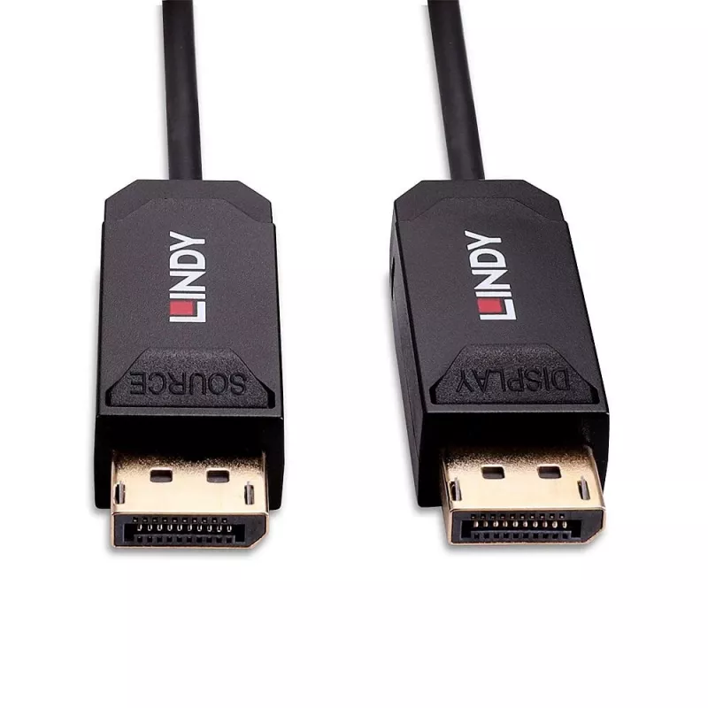 Lindy 10m Fibre Optic Hybrid DP 2.0 UHBR10 kabel, 10 m, DisplayPort, DisplayPort, Męski, Męski, 7680 x 4320 pikseli
