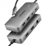 Axagon HMC-CUB83X2 USB 10Gbps hub, 2x USB-A, USB-C, HDMI i DP 4k/144Hz, RJ-45, PD 100W