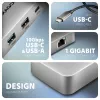 Axagon HMC-CUB83X2 USB 10Gbps hub, 2x USB-A, USB-C, HDMI i DP 4k/144Hz, RJ-45, PD 100W