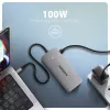 Axagon HMC-CUB83X2 USB 10Gbps hub, 2x USB-A, USB-C, HDMI i DP 4k/144Hz, RJ-45, PD 100W