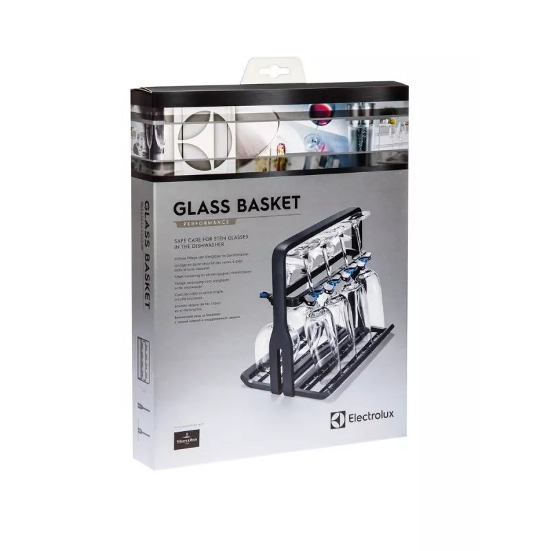 Uchwyt na kieliszki Electrolux 9029795540 — czarny, na 8 kieliszków, wys. 260 × szer. 220 × gł. 330 mm