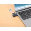 USB-A / USB-C combo Multi-Card Reader/Writer Manhattan, 5 Gb/s (USB 3.2 Gen1 aka USB 3.0), męski do gniazd microSD i SD/MMC, format Mini, SuperSpeed USB, Windows lub Mac, czarny/przezroczysty, trzyletnia gwarancja