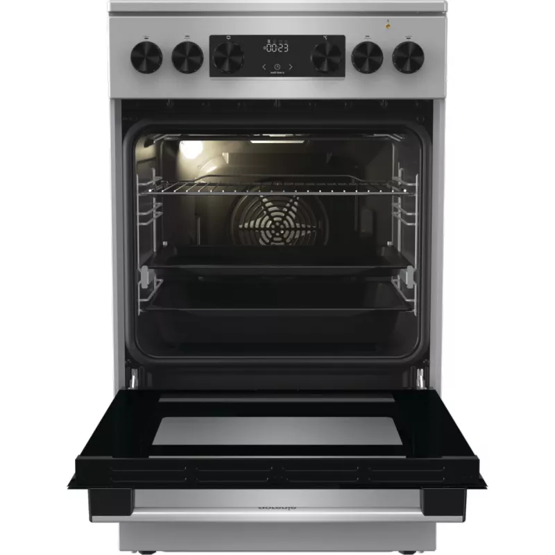 Kuchenka Gorenje GECS5C70XA wolnostojąca elektryczna płyta ceramiczna stal nierdzewna
