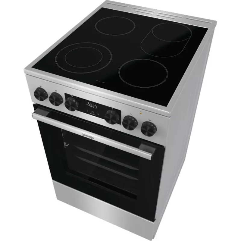 Kuchenka Gorenje GECS5C70XA wolnostojąca elektryczna płyta ceramiczna stal nierdzewna