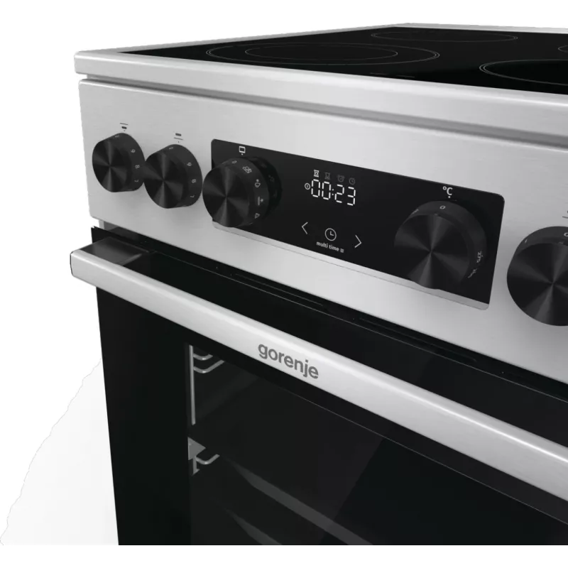 Kuchenka Gorenje GECS5C70XA wolnostojąca elektryczna płyta ceramiczna stal nierdzewna