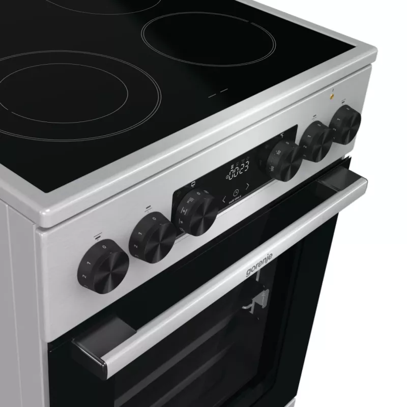 Kuchenka Gorenje GECS5C70XA wolnostojąca elektryczna płyta ceramiczna stal nierdzewna
