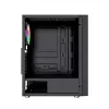 Obudowa PC GEMBIRD Fornax 2500 Midi Tower Czarna — wsparcie ATX/ITX, szkło hartowane, RGB, 3x120mm z przodu, 2 zatoki 2,5 cala