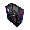 Obudowa PC GEMBIRD Fornax 2500 Midi Tower Czarna — wsparcie ATX/ITX, szkło hartowane, RGB, 3x120mm z przodu, 2 zatoki 2,5 cala