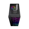 Obudowa PC GEMBIRD Fornax 2500 Midi Tower Czarna — wsparcie ATX/ITX, szkło hartowane, RGB, 3x120mm z przodu, 2 zatoki 2,5 cala