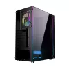 Obudowa PC GEMBIRD Fornax 2500 Midi Tower Czarna — wsparcie ATX/ITX, szkło hartowane, RGB, 3x120mm z przodu, 2 zatoki 2,5 cala