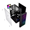 Obudowa PC GEMBIRD Fornax 2500 Midi Tower Czarna — wsparcie ATX/ITX, szkło hartowane, RGB, 3x120mm z przodu, 2 zatoki 2,5 cala