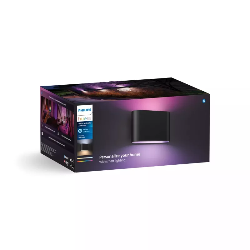 Lampa ścienna Philips Hue Dymera Czarna LED wewnętrzna/zewnętrzna 160 mm, 220–240V