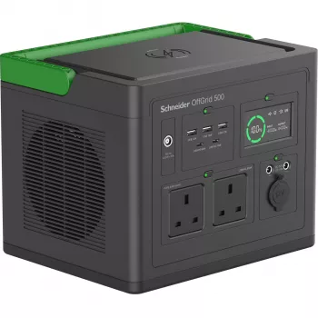 APC SE OffGrid Przenośna stacja zasilania 500 - bateria Li-Ion, LCD, 2x gniazda UK, 3x USB-A, 2x USB-C, 3x 12V, ładowarka bezprzewodowa