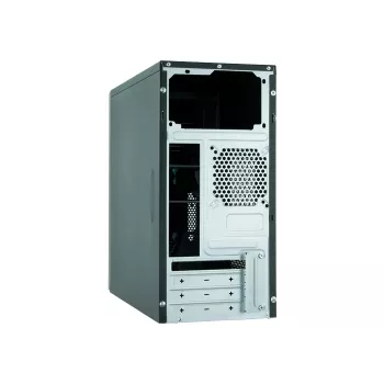 Obudowa PC CHIEFTEC ATX Mini-Tower Alu Brossé SECC Czarna — Micro ATX, 2×3,5 cala wnęki, 2×5,25 cala wnęki, USB2.0+2×USB3.2 Gen1