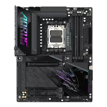 Płyta główna GIGABYTE X870E AORUS PRO X3D ATX — AMD Socket AM5, 18+2+2 VRM, DDR5 do 9000 Hz (OC), 2×PCIe5 + 2×PCIe4, Wi‑Fi 7, 5GbE, USB4