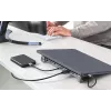 Manhattan Stacja dokująca/hub USB-C z czytnikiem kart i MST, porty (x7): Ethernet, HDMI (x2 4k@60Hz), USB-A (x3) i USB-C, z Power Delivery (PD) 100W - wymaga zewnętrznej ładowarki USB-C (nie dołączonej). Zasilana przez USB (nie wymaga zewnętrznego zasilacza), gdy PD nie jest używane