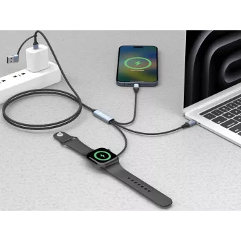 Sandberg 3in1 Travel Charge kabel 100W, 1,2 m, USB A/USB C, czarny