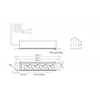 Listwa zasilająca Rack PDU Lanview LVR-2MSCH-SCH-C13-4