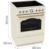 Gorenje GECS6B70CLI Kuchenka wolnostojąca Płyta ceramiczna Beżowy