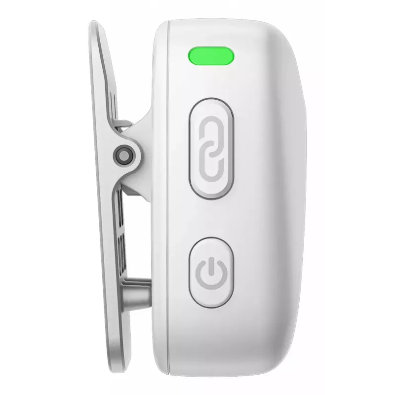 Bezprzewodowy nadajnik mikrofonu bodypack DJI CP.RN.00000430.01 — 100–20000 Hz, bateria 3,87 V, do 11,5 h, biały, 26,1×26,6×16 mm