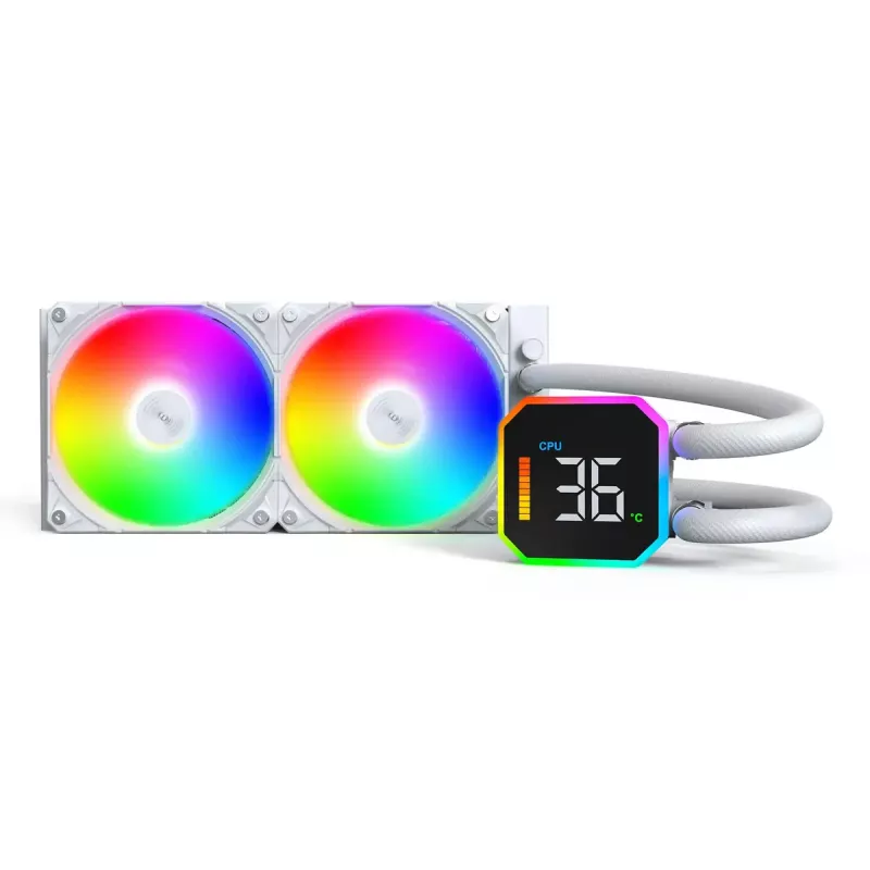 Montech HyperFlow Digital 240 Chłodzenie procesora All-in-one chłodnica cieczy 12 cm Biały 1 szt.