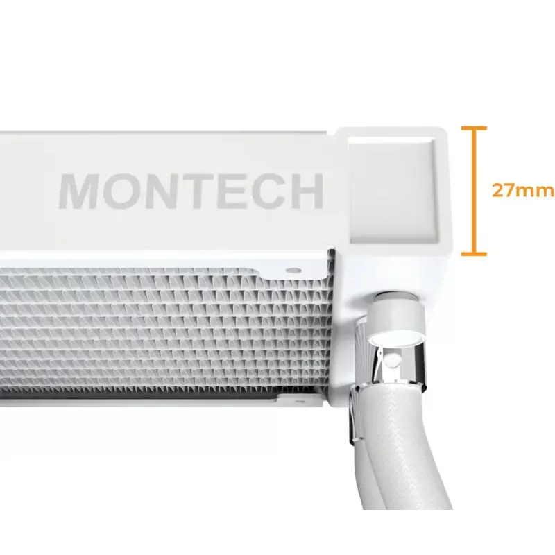 Montech HyperFlow Digital 240 Chłodzenie procesora All-in-one chłodnica cieczy 12 cm Biały 1 szt.