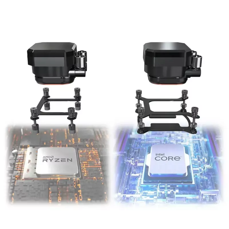 Montech HyperFlow Digital 240 Chłodzenie procesora All-in-one chłodnica cieczy 12 cm Biały 1 szt.