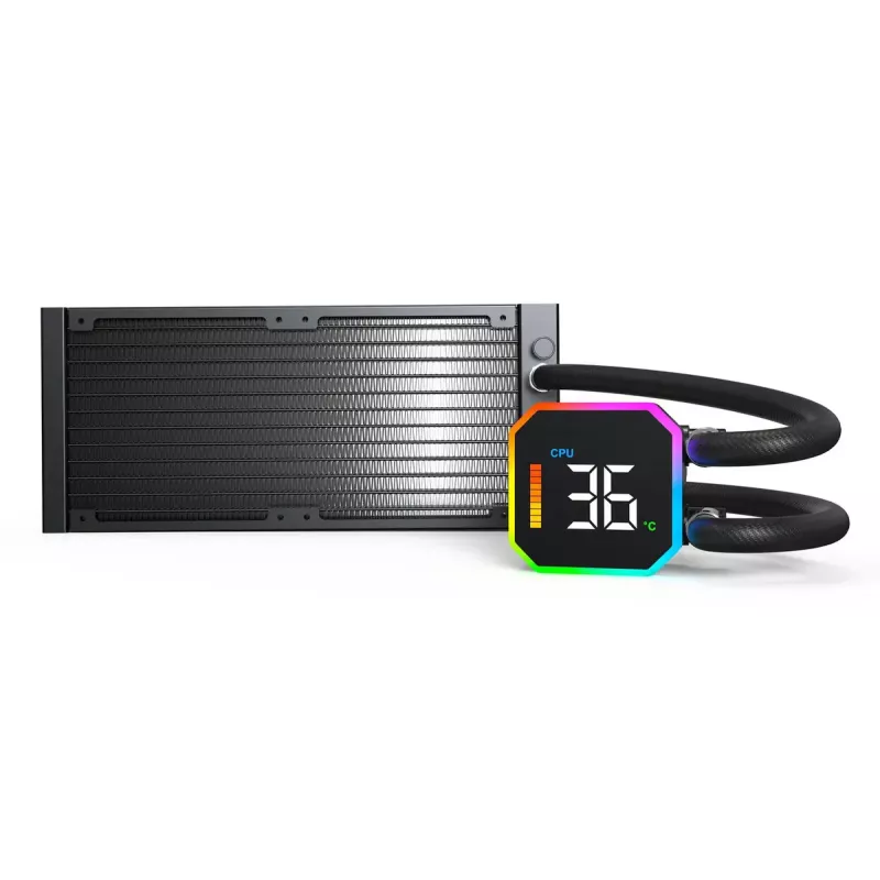 Montech HyperFlow Digital 240 Chłodzenie procesora typu All-in-one 12 cm Czarny 1 szt.