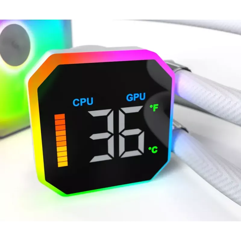Montech HyperFlow Digital 240 Chłodzenie procesora typu All-in-one 12 cm Czarny 1 szt.