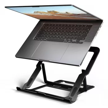 Axagon STND-LAB Aluminiowa podstawa pod laptop 10 inch–17,3 inch. Osiem regulowanych wysokości i kątów nachylenia. Wersja czarna.