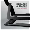 Axagon STND-LAB Aluminiowa podstawa pod laptop 10 inch–17,3 inch. Osiem regulowanych wysokości i kątów nachylenia. Wersja czarna.