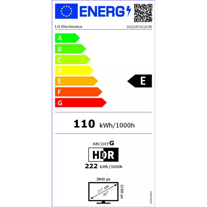 LG QNED 86QNED82A3B TV 2.18 m (86 cali) 4K Ultra HD Smart TV Wi-Fi Czarny