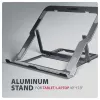Axagon STND-LAG Stojak aluminiowy na laptopa 10 inch–17,3 inch. Osiem stopni regulacji wysokości i kąta. Wersja szara.
