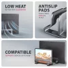 Stojak Axagon STND-VG Aluminium do pionowego wsuwania laptopów 10 inch–17.3 inch. Regulowana szerokość szczeliny 9,5–25,5 mm. Wersja szara.