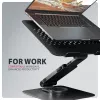Stojak na laptopa AXAGON STND-LRB — aluminium, obrót 360°, na 10–17,3 cala, regulowana wysokość do 26 cm, pochylenie 0–180°, czarny
