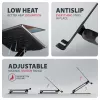 Stojak na laptopa i tablet AXAGON STND-LQB dla 10 cali–17,3 cala, aluminium, czarny, regulowana wysokość 0–20,5 cm i nachylenie 0–180°