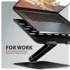 Stojak na laptopa i tablet AXAGON STND-LQB dla 10 cali–17,3 cala, aluminium, czarny, regulowana wysokość 0–20,5 cm i nachylenie 0–180°