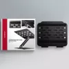 Stojak na laptopa i tablet AXAGON STND-LQB dla 10 cali–17,3 cala, aluminium, czarny, regulowana wysokość 0–20,5 cm i nachylenie 0–180°