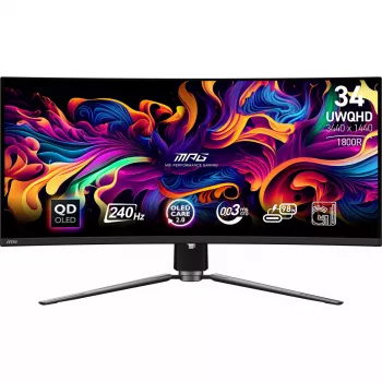 MSI MPG 341CQPX QD-OLED monitor komputerowy 86.4 cm (34 cale) 3440 x 1440 pikseli UltraWide Quad HD Czarny