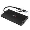 Lindy 43430 adapter kabla wideo 0,11 m USB Type-C 2 x HDMI Czarny