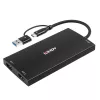 Lindy 43430 adapter kabla wideo 0,11 m USB Type-C 2 x HDMI Czarny